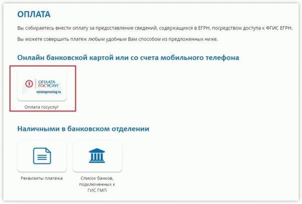 Оплатить через сервис Госуслуги выписку из ЕГРН