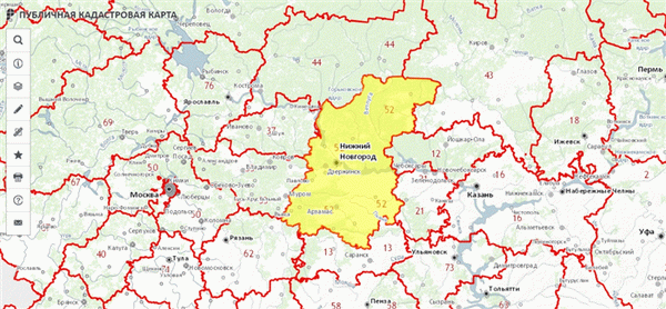 Карта государственных земель - Нижегородская область