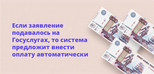 Если вы подаете заявку через Goslugi, система автоматически попросит вас оплатить