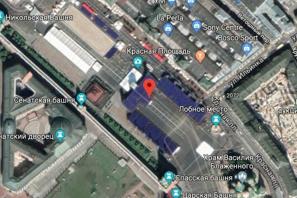 Красная площадь на Google Maps