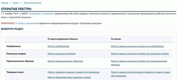 Что такое публичный реестр ФИПС и как пользоваться системой