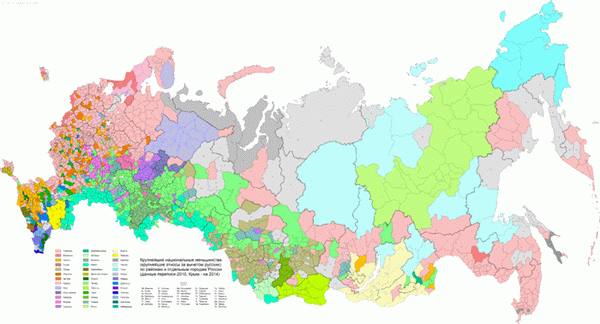 Самая большая карта национальных меньшинств России