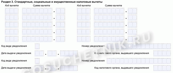 Сведения о вычетах в справках о доходах и налогах