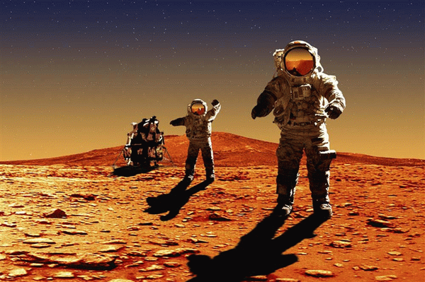 Астронавт на Марсе, когда на него смотрит художник