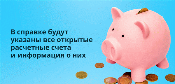 Справка содержит все открытые действующие счета и информацию о них