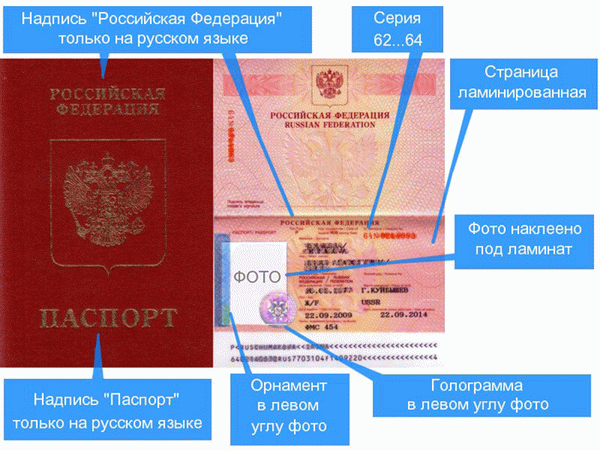 Характеристики паспорта старого образца