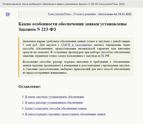 Характеристика гарантий на торгах в соответствии с 223-ФЗ