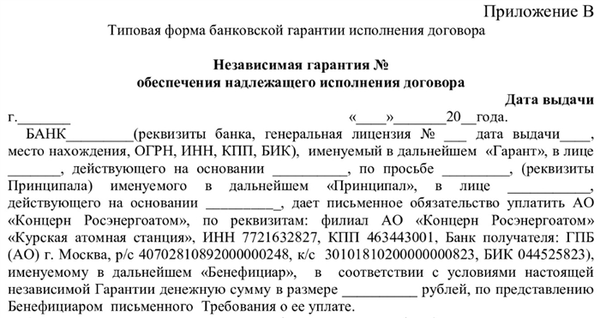 Формы независимых гарантий